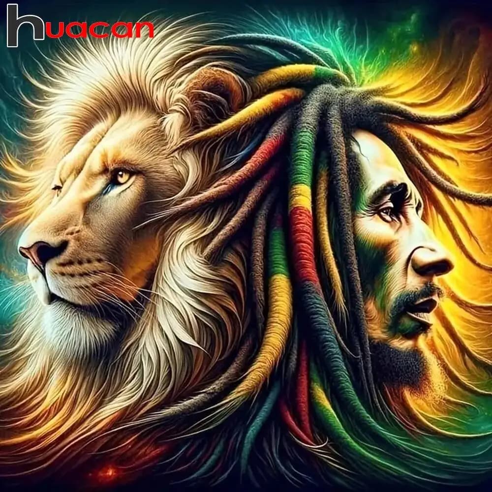 Diamond Painting New Lion Animal People Diamond Mosaic Portrait Embroidery Art Home Decoration Modern