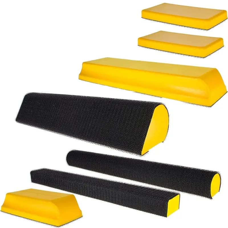 Y51A-Pad per levigatrice portatile con gancio e anello Set di blocchi di levigatura manuale da 7 pezzi-forme rettangolari piatte, rotonde, curve e sagomate