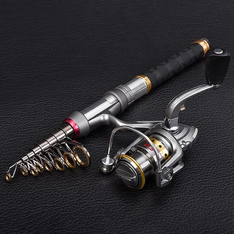 Mulinello per canna da pesca LALA Combo mulinelli per canna da pesca telescopici in carbonio con borsa da pesca per la pesca da viaggio