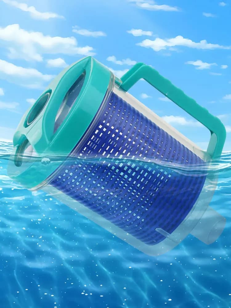 Inline Pool Leaf Canister Pool Leaf Catcher with 5 Skimmer Socks Leaf Trap Pool Leaf Collector for Swimming Pool Cleaner
