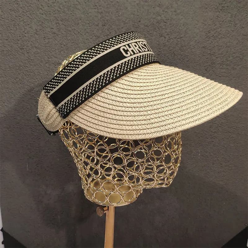 2026 itemfashion Summer Sun Hat For Women, Trendy Visor Straw Hat, Beach Cap Travel Essential