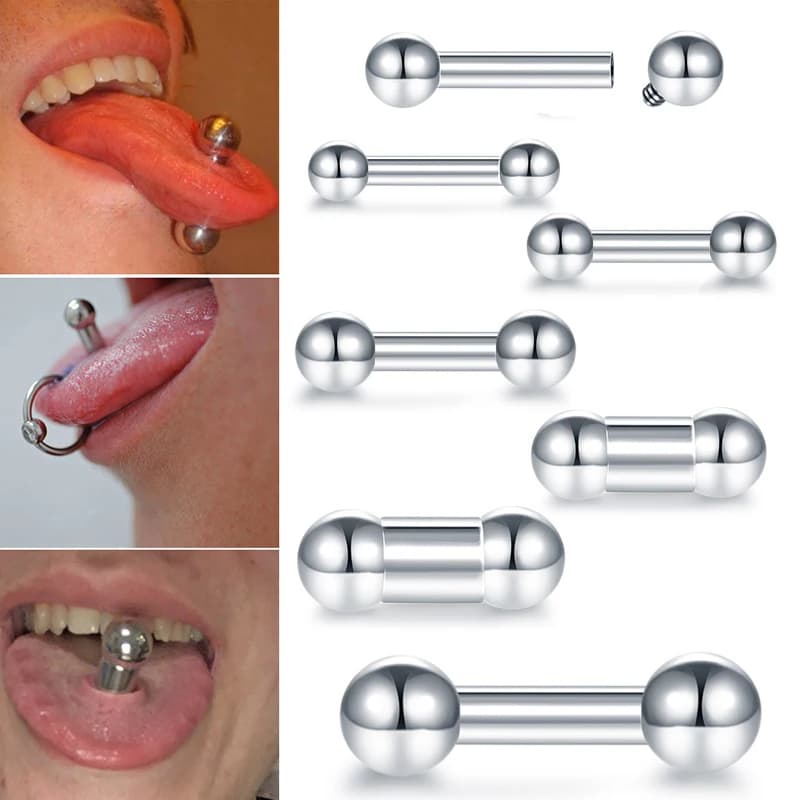 1 pz acciaio di grandi dimensioni genitali dritto bilanciere orecchio Tragus PA Piercing lingua anello capezzolo Bar cartilagine orecchino gioielli Piercing labbra