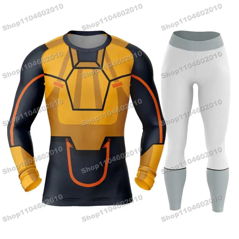 5th Summer Cartoon Rash Guards Maglia da surf Beach Maniche lunghe Costumi da bagno Diving Pantaloncini da palestra MMA BJJ Uomo Jiu Jitsu Set fitness