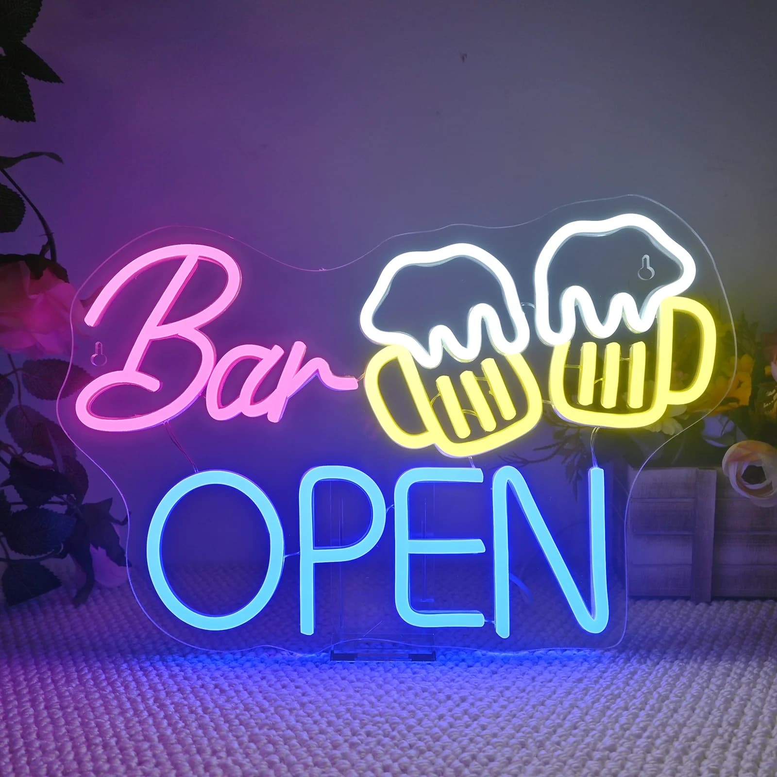 Insegne al neon aperte a barra Insegne a LED luminose ad alta visibilità alimentate tramite USB Cocktail Bar Insegna al neon a LED per arredamento Bussness Bar Pub Man Cave