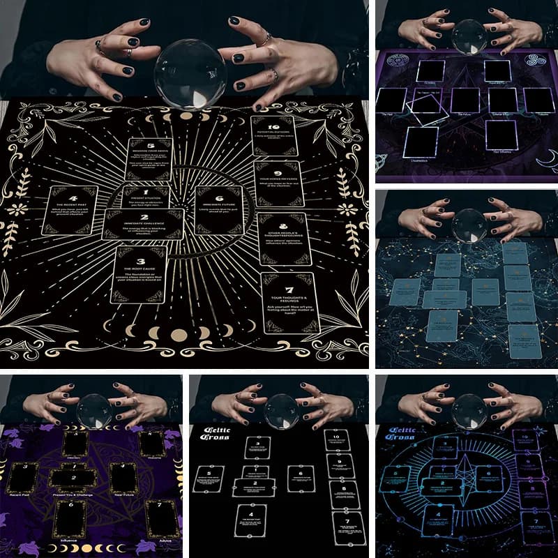 Tovaglia per Altare VIKAMA Tarot, Panno per Gioco di Carte con Croce Celtica, Decorazione Durevole per Tavolo da Pranzo e Atmosfera