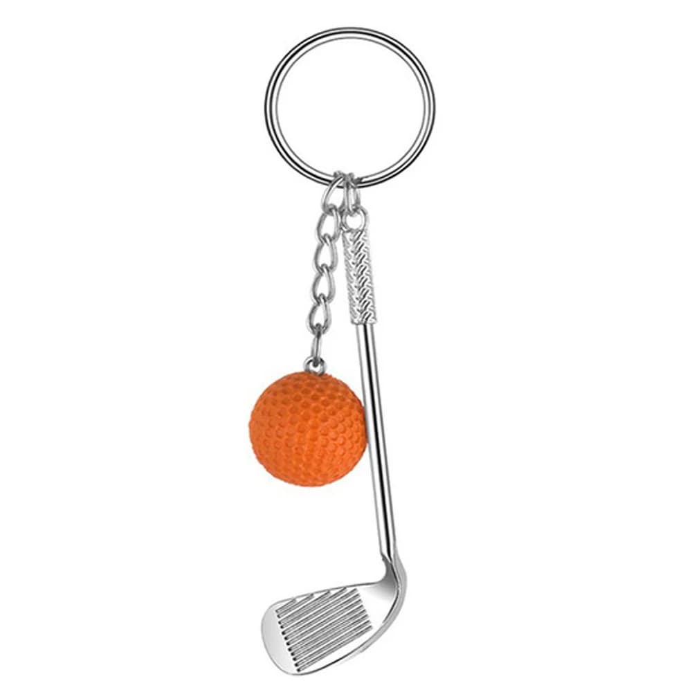 Portachiavi in metallo con ciondolo a forma di palla da golf, mini racchetta da golf, souvenir per club sportivi, ciondoli per borsa, portachiavi per auto