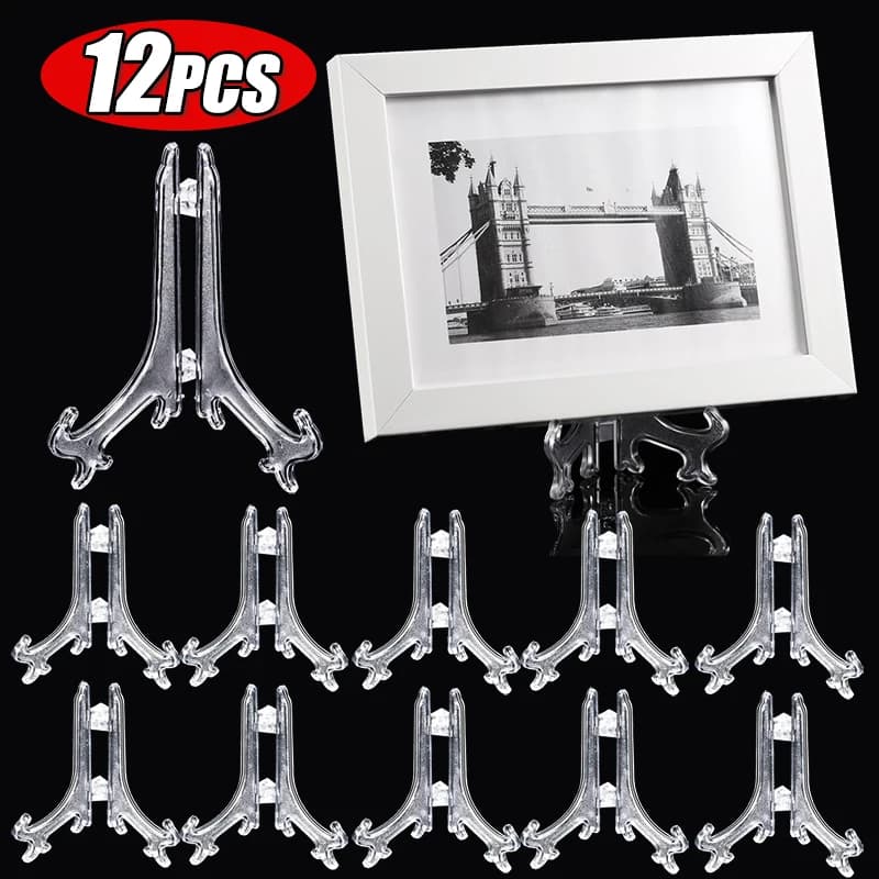 20x cavalletti in acrilico trasparente piatto da tavolo supporto in plastica piatto ciotola rack foto cornice pieghevole supporto di stoccaggio decorazione della casa