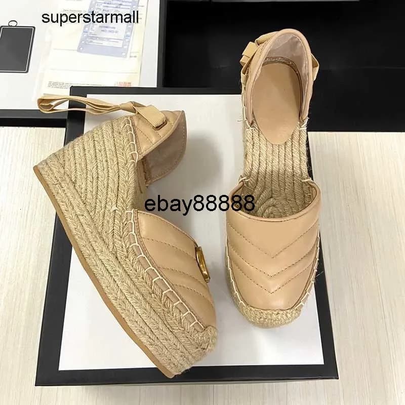 Women's Satin and Plateau Sandals, Vera Leather, with Laces, Espadrillas Style, Fashion Design, Sexy, with Metal Caviglia Details, Hig gg gucciis guc