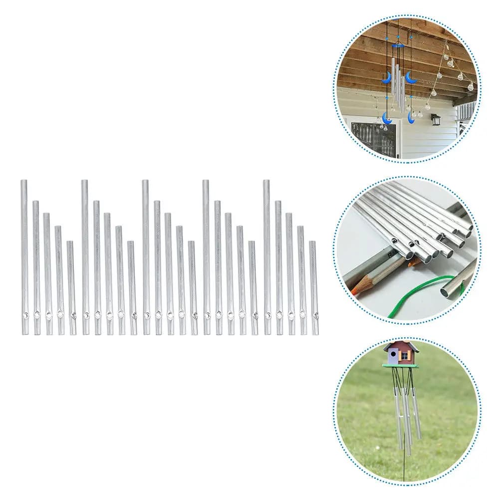 15Pcs Premium Aluminum Wind Chime Tubes for DIY Crafting Hollow Lightweight Metal Pipes Garden Yard Patio Decoration Wind Bell