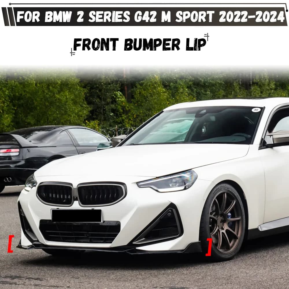 For BMW 2 Series G42 218i 220i 230i M240i xDrive Coupe M Sport 2022-2024 Front Bumper Lip Spoiler Splitter Diffuser Bodykit