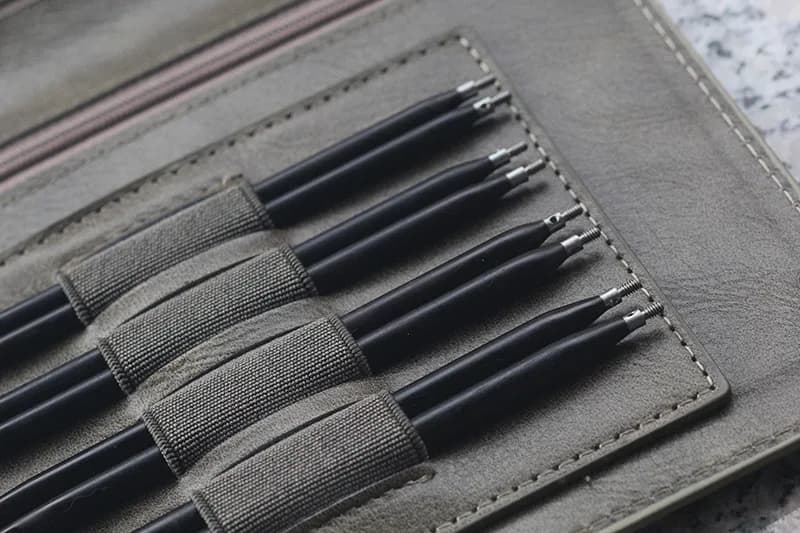 Set di aghi ad anello in ebano lucidati a mano, aghi ad anello in legno naturale per rimozione del legno.