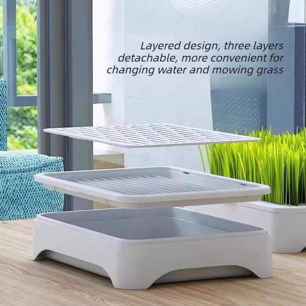 Pet Cat Grass Hydroponic Planter Pot Kitten Wheat Seedling Soilless Planting Device for Indoor Home Garden Plant Care