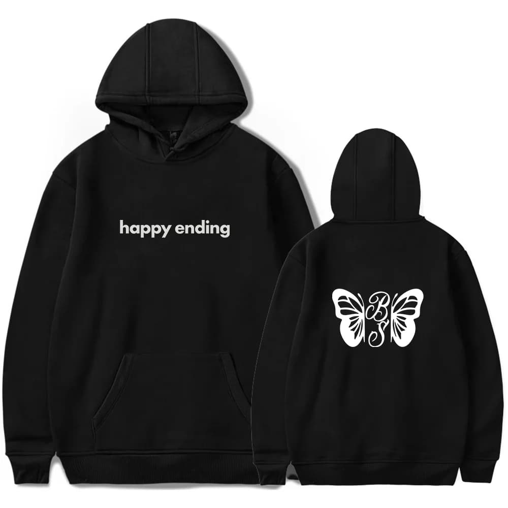 Felpa con cappuccio Bailey Spinn Happy Ending Tour Merch, unisex, alla moda, casual, a maniche lunghe