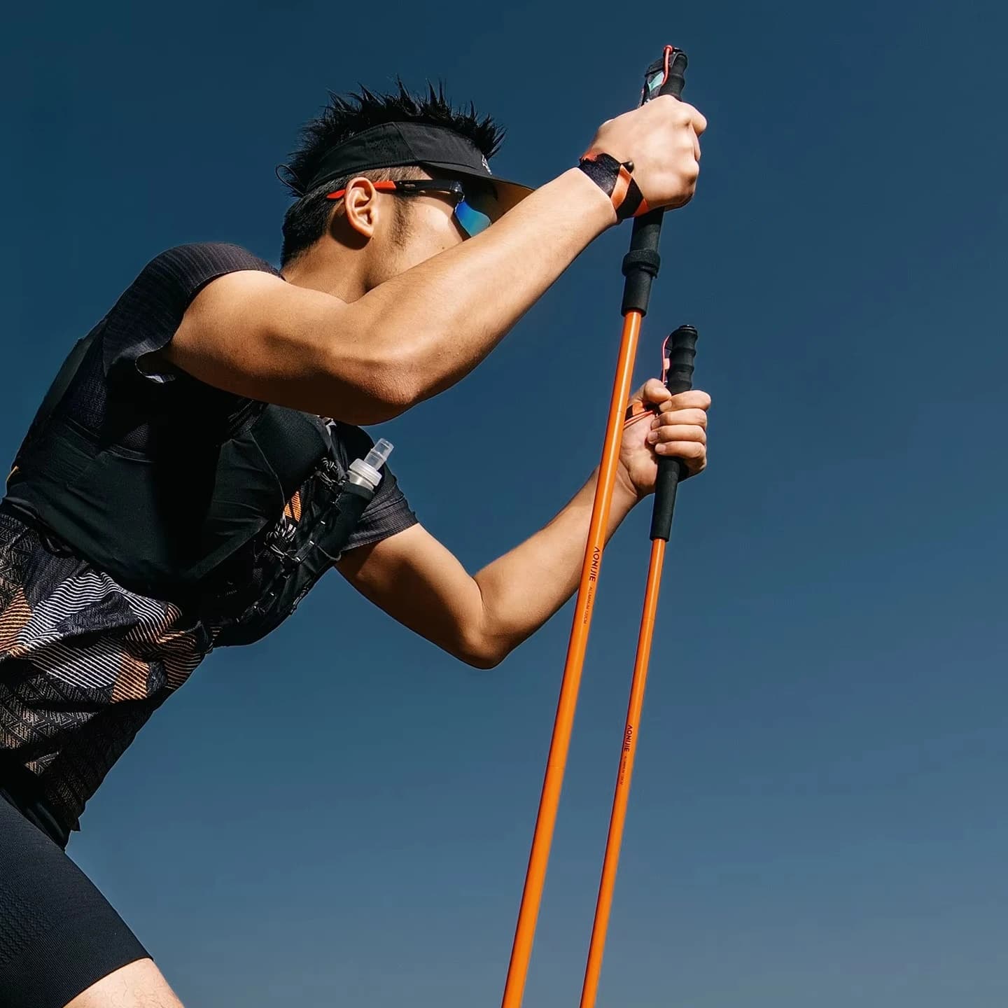 Foldable Trekking Stick in Aluminum Alloy for Professional Hiking and Off Road Race