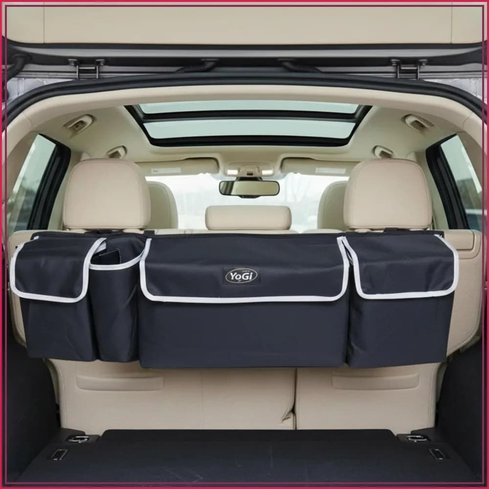 Hanging Trunk Organizer for SUV, Cars | Waterproof 4 Pocket Backseat Storage | Easy Install, Durable & Versatile