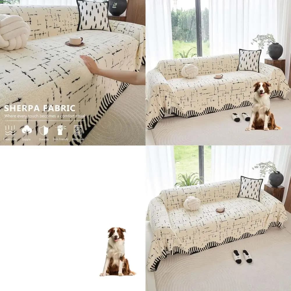 Oversize Covers for Sofa 3-4 Cushions, Beige, 71 x 150 - Resistant, Anti-scratch, Suitable for Domestic Animals, Easy to Install, Washable in Washing Machine