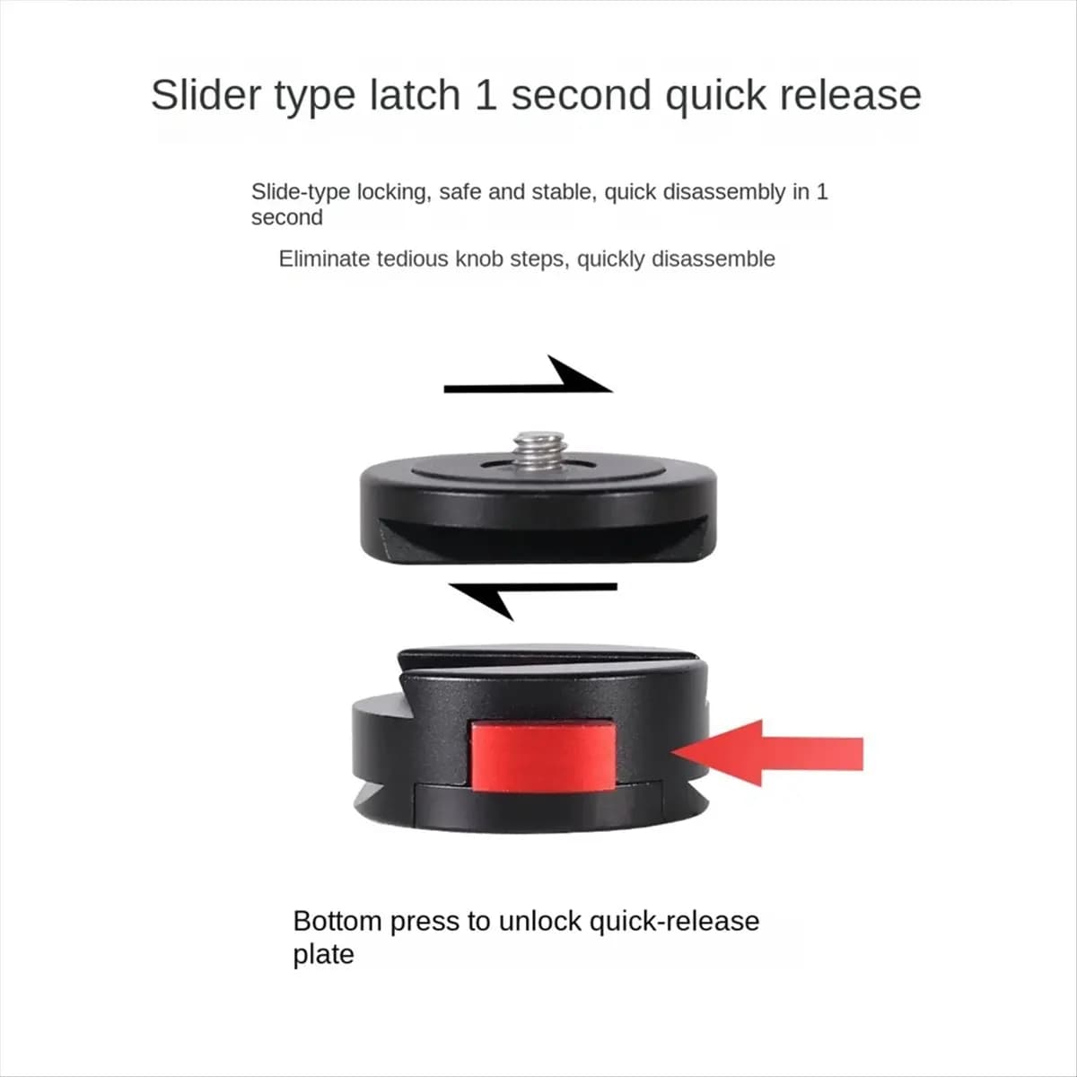 N05R Base a Sgancio Rapido Universale Portatile per Stabilizzatore e Treppiede, Guida Scorrevole per Fotocamera Action Gopro, Base PTZ a Sgancio Rapido B
