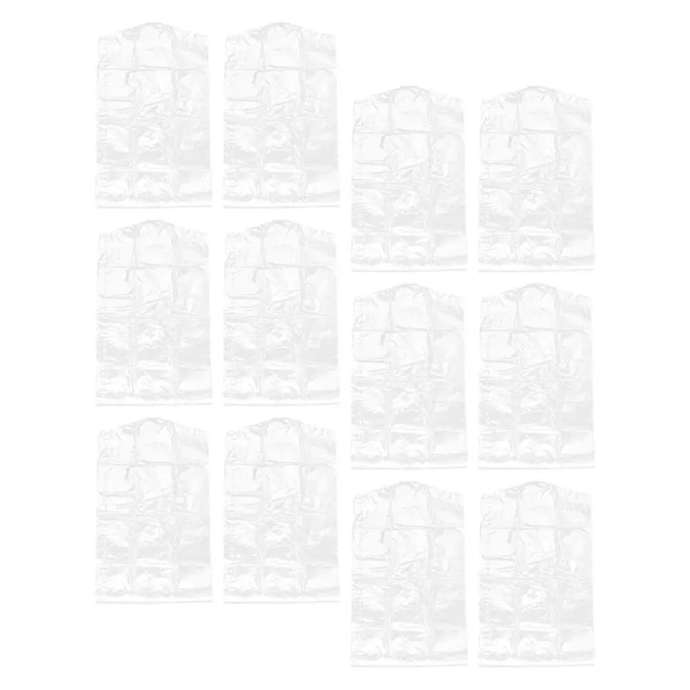 12Pcs Transparent Clothing Protector Covers Garment Protection Bags for Dry Cleaners Laundries Home Shoulder Opening Quick Easy