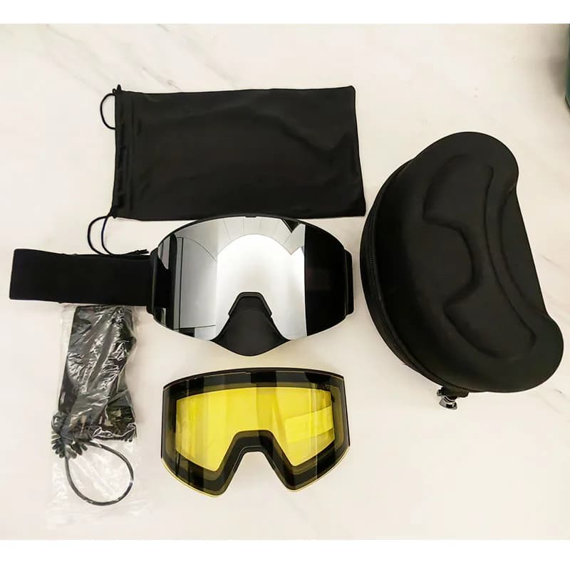 Occhiali da sci Produttore antiappannamento Lenti magnetiche All'ingrosso Uv400 Occhiali da neve per snowboard riscaldati per adulti Occhiali da uomo
