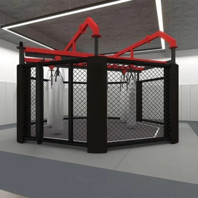 Multifunctional boxing ring with boxing bag frame, suitable for gym training and full combat fitness
