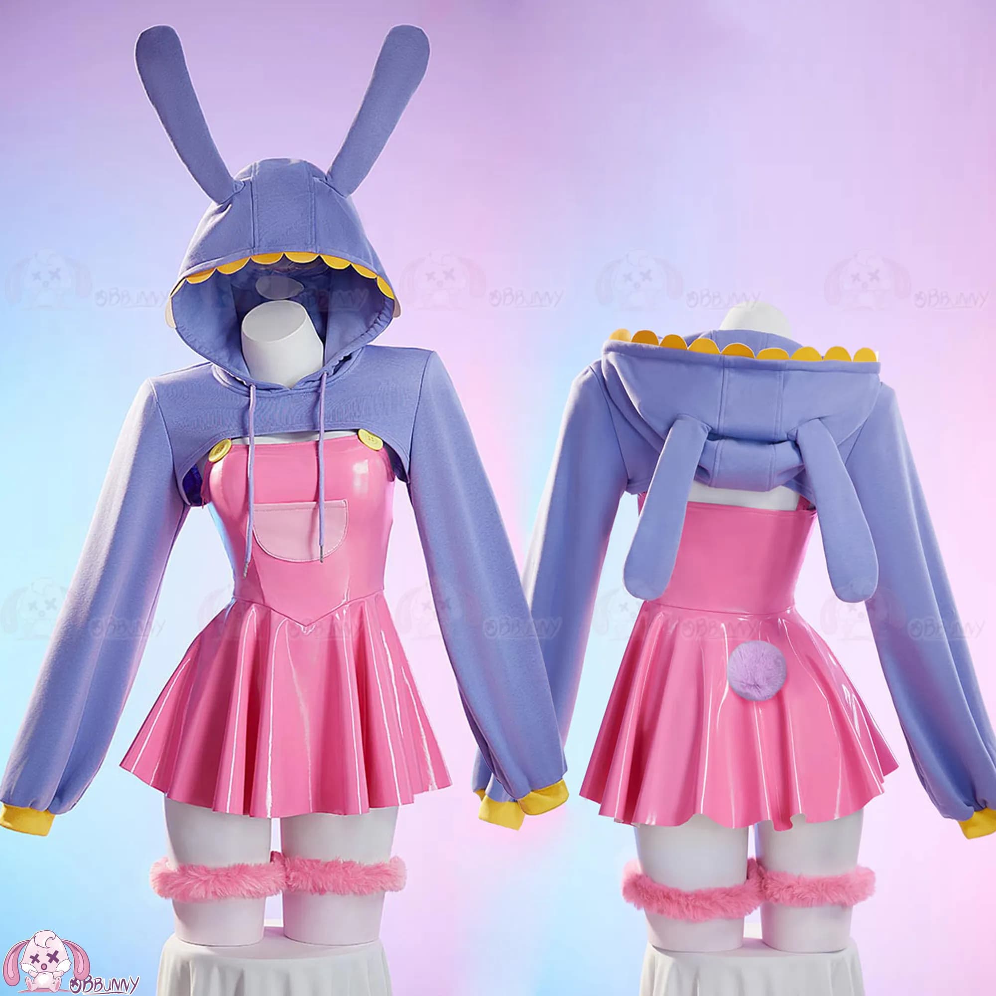 The Amazing Digital Circus Jax Cosplay Costume Rabbit Slip Dress Hallowmas Christmas Role Play Women