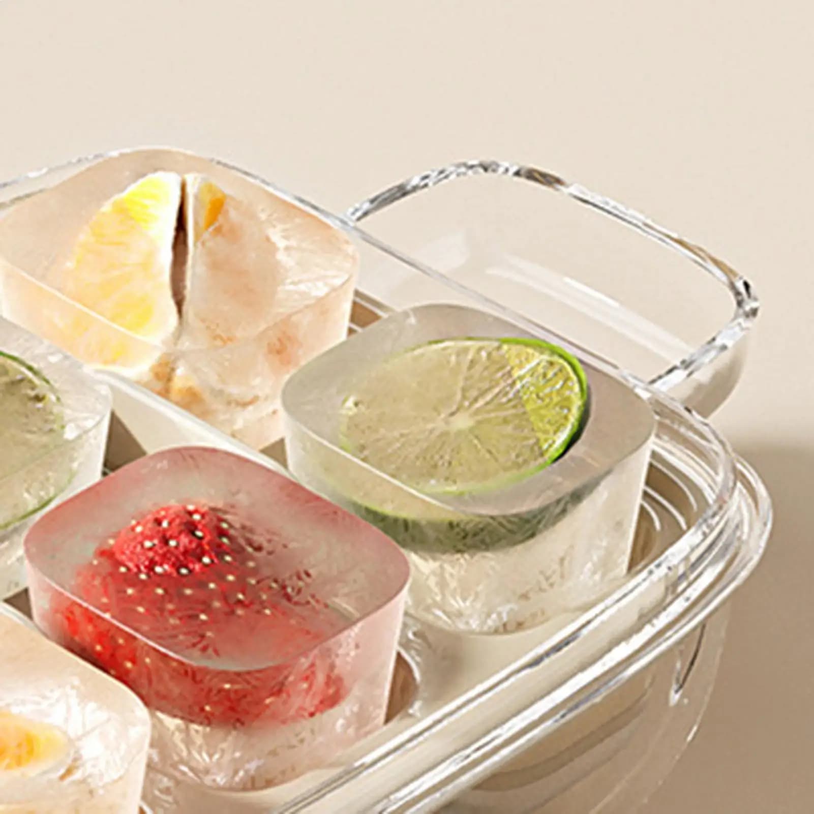 Vassoi per cubetti di ghiaccio a 6 scomparti, stampi per cubetti di ghiaccio per contenitori freezer, stampi riutilizzabili per cocktail e whisky