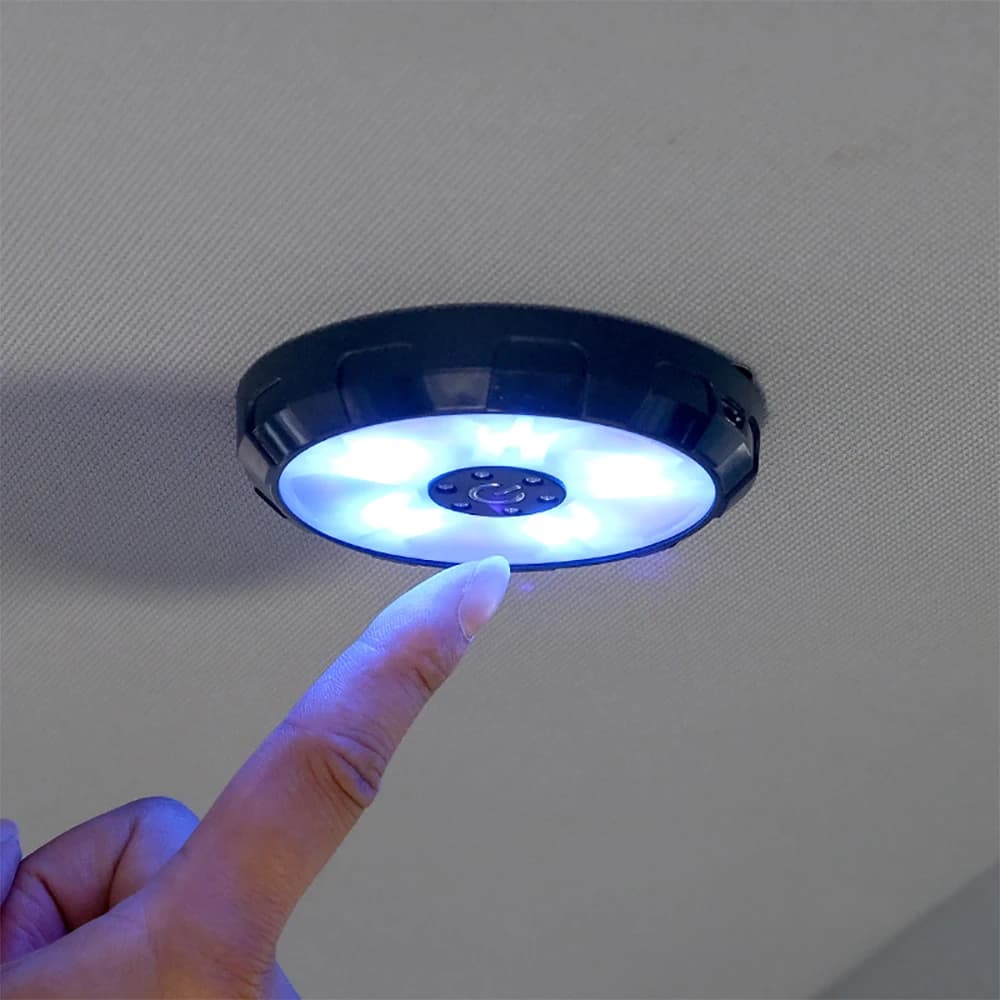 Lampada da soffitto a LED portatile per tetto auto Lampada da soffitto a LED ricaricabile tramite USB Illuminazione da lavoro magnetica Lampadina notturna per camera da letto automatica Blu ghiaccio Bianco