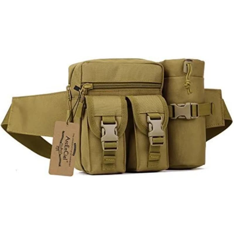 Tactical Men Raincoat Nylon Hiking Water Bottle Case For Phone Sports Outdoor Hunting Climbing Camping Bag Belt Pocket Holder