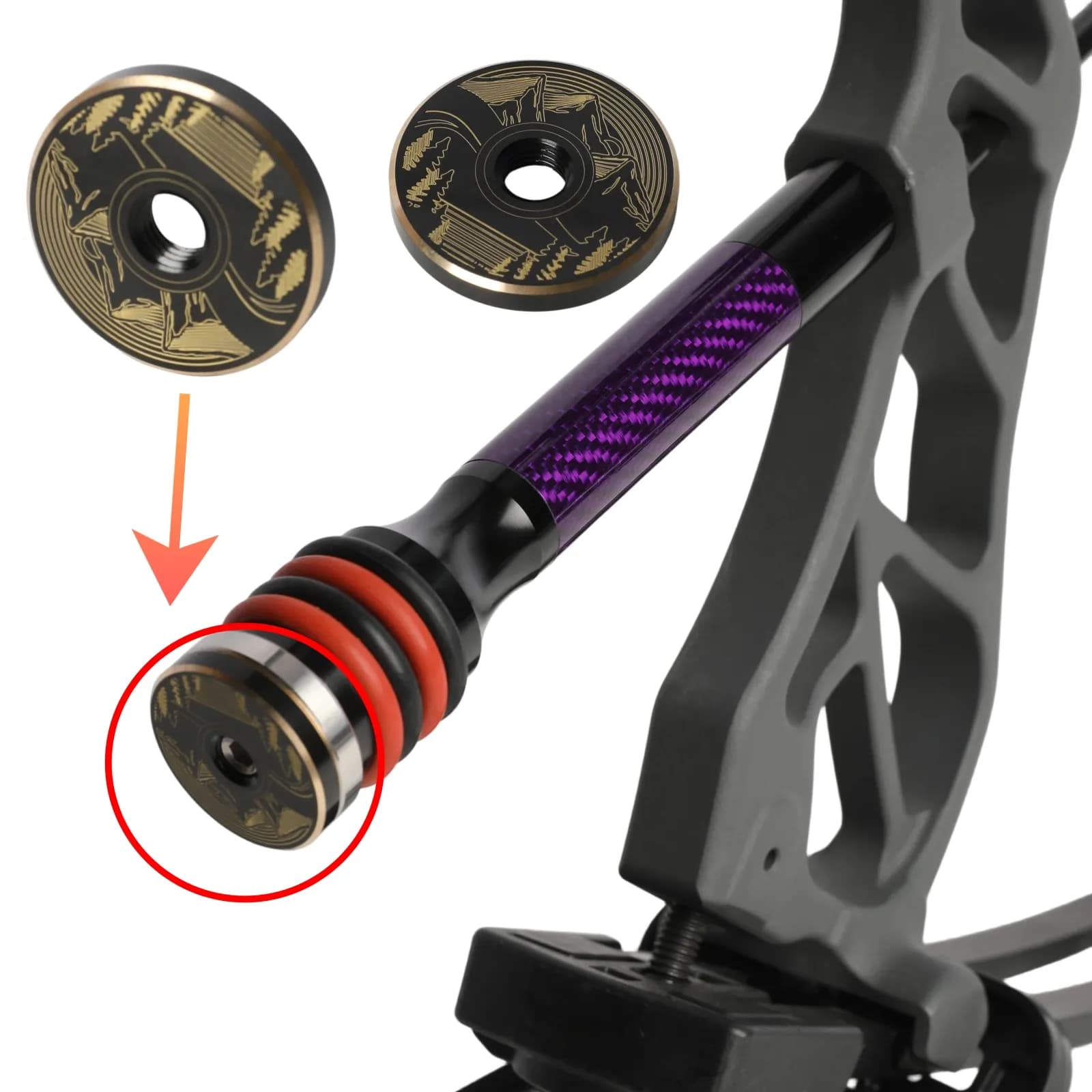1 OZ Bow Stabilizer Counterweight 5/16-24 Thread Brass Weight for Recurve Compound Bow Archery Hunting Targeting Shooting Acc