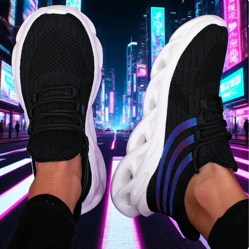 Scarpe da uomo in rete Scarpe da corsa traspiranti di lusso vulcanizzate Scarpe da ginnastica stringate da basket con piattaforma fuoristrada per il tempo libero all'aperto