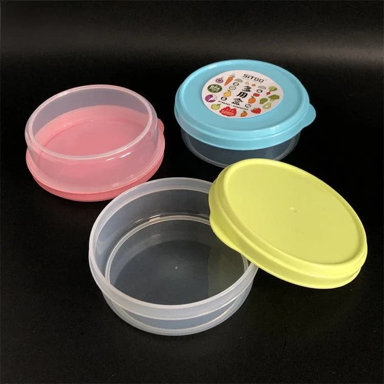 Contenitore Rotondo per Alimenti in Plastica per Conservazione, Scatola Campione, Scatola Snack, Contenitore per Alimenti, Materiale Alimentare