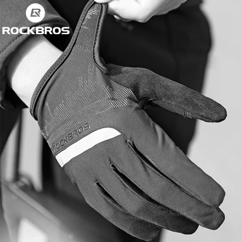 Guanti da Ciclismo ROCKBROS Primavera/Autunno, Guanti Antiurto Traspiranti per MTB, Mountain Bike e Moto