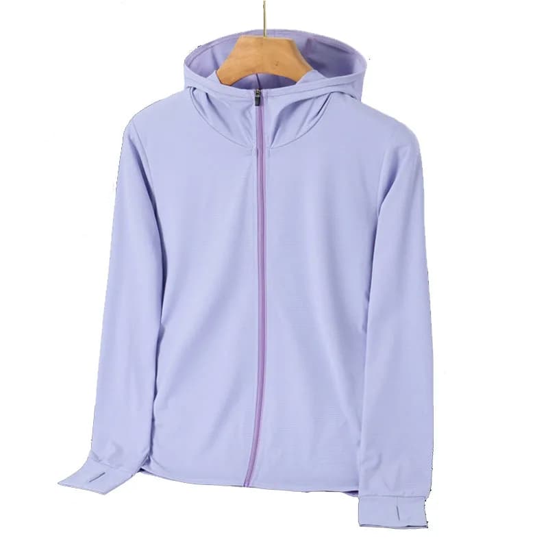 Summer Ladies' Jacket Lightweight Ice Silk UV Protection Sunwear Front Zip Design Fishing Sun Protection Clothing