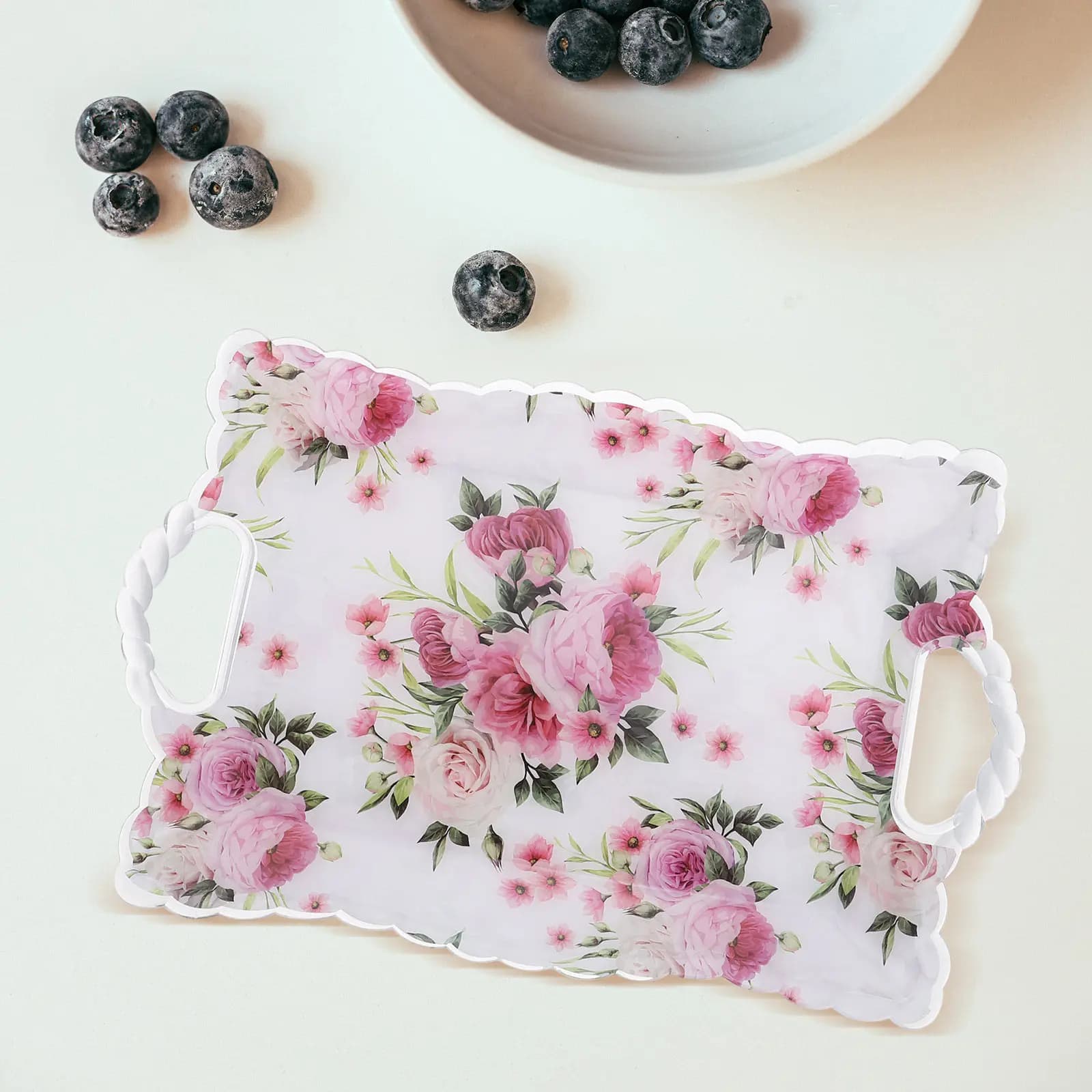 2Pcs Square Snack Plate Coffee Tray Large Small Dried Fruit Storage Non Slip Design Home Bar Restaurant Party