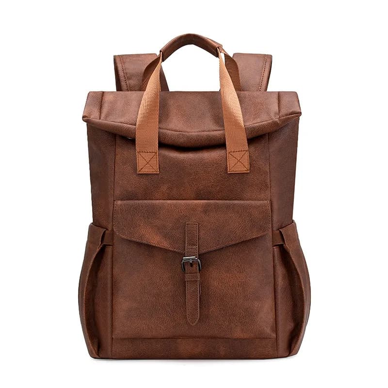 Winter Retro PU Leather Women Backpack Business Commute Daypack Students School Bags Laptop Bag Outdoor Casual Travel Rucksack