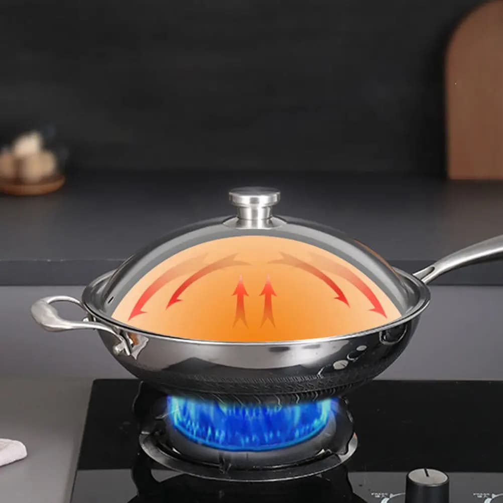 Extra Thick Stainless Steel Pot Lid Universal Metal Pan Lid Heat Safe Comfortable Handle for Soup Pots Woks Frying Pans Skillets