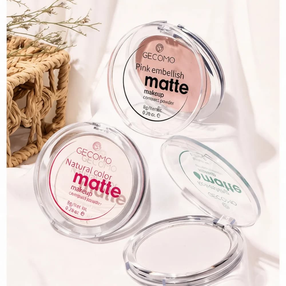 GECOMO Banana Setting Powder Waterproof Oil Control Pressed Foundation Long Lasting Face Makeup Concealer Brightening Finish