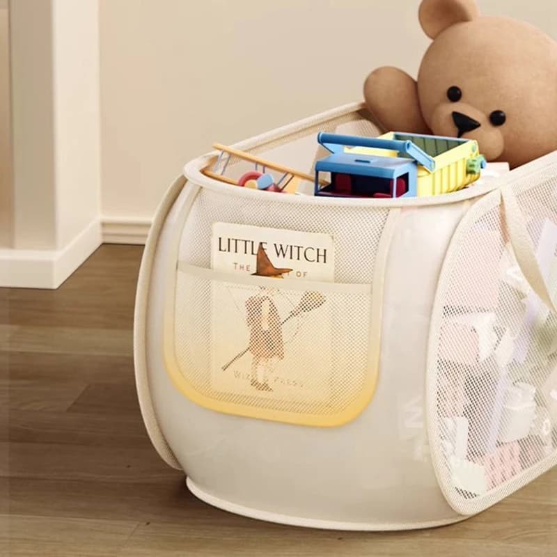 A Children's Toys Storage Basket Large Capacity Laundry Basket Multifunctional Dolls Breathable Storage Basket Mesh Bag