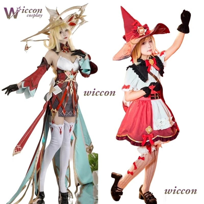 Hexenzirkel Costume Cosplay Genshin Impact Alice Una Madre di Klee Parrucca Abito Nuovo Halloween Natale Abbigliamento