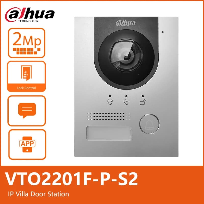 Dahua 1080P HD VTO2201F-P S2 Videochiamata Citofono Telecamera per porta digitale Smart Home PoE Campanello Controllo accessi APP Sblocco Citofono