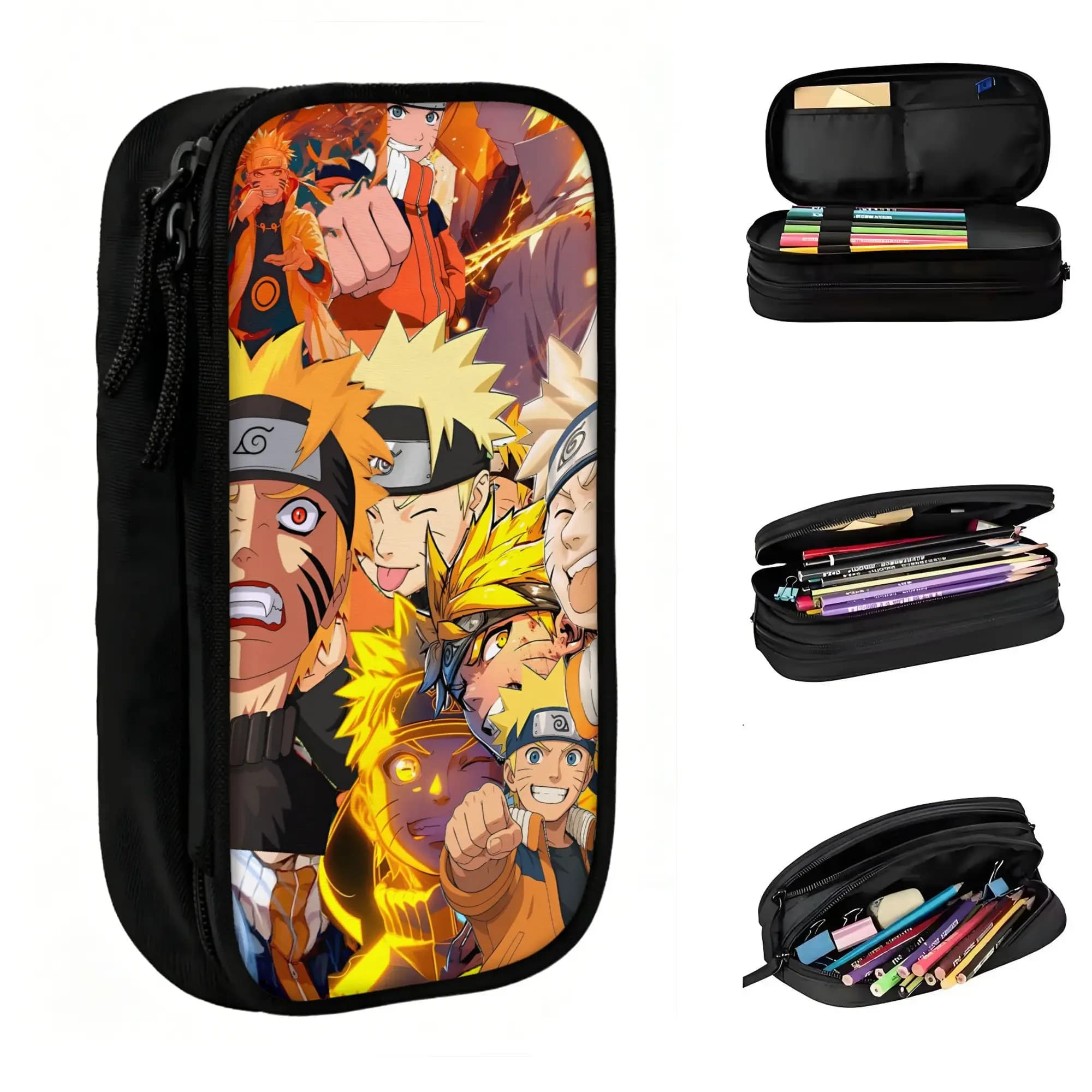 Custom Kawaii Uzumaki N-Narutoes Japan Comic Pencil Cases for Girls Boys Hot Large Storage Pen Box Bag School Supplies