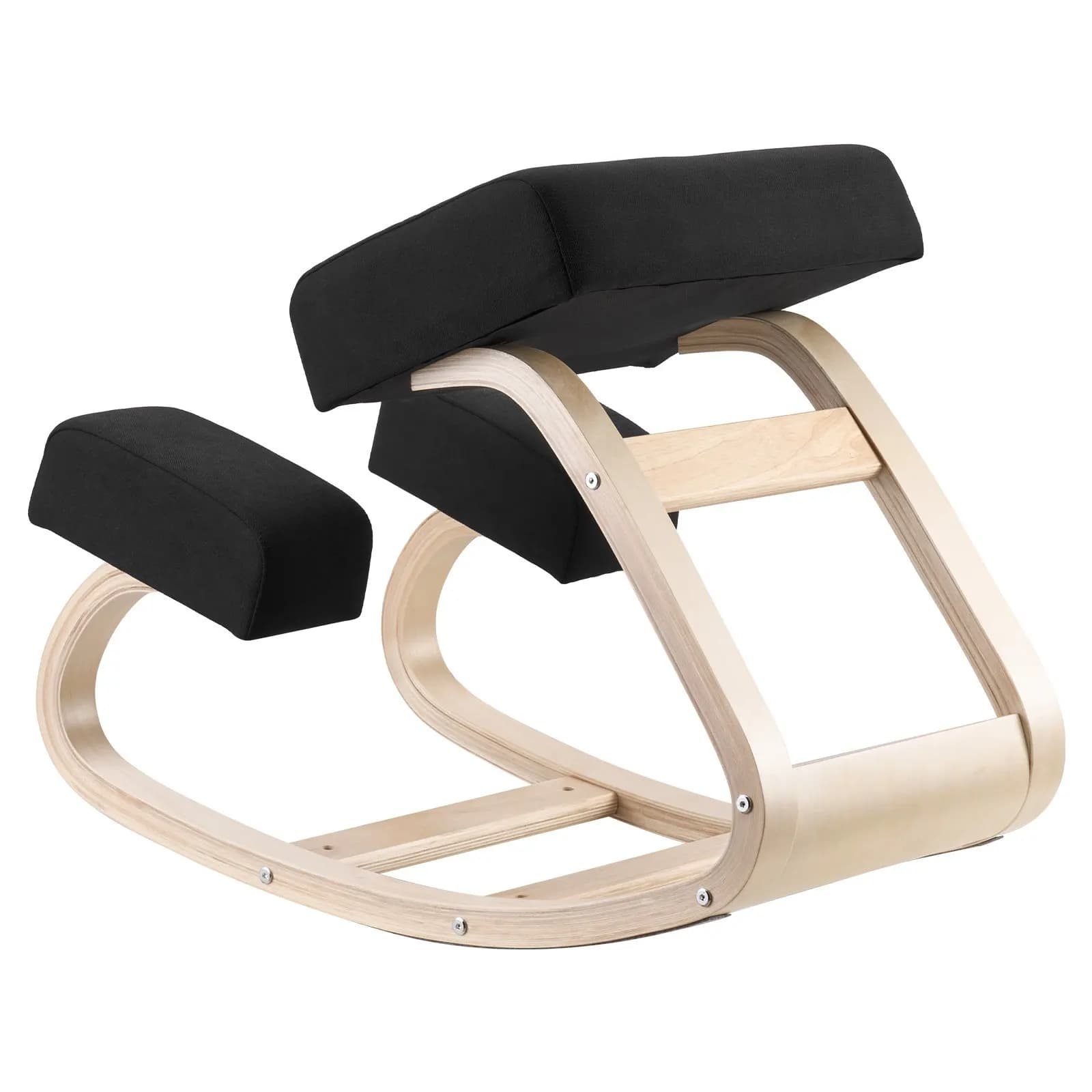 Sedia Ergonomica per Piegarsi in Ginocchio, Sedia in Legno per Postura Corretta con Cuscini in Schiuma Spessa e Telaio in Legno Massello, Altezza Regolabile, Naturale