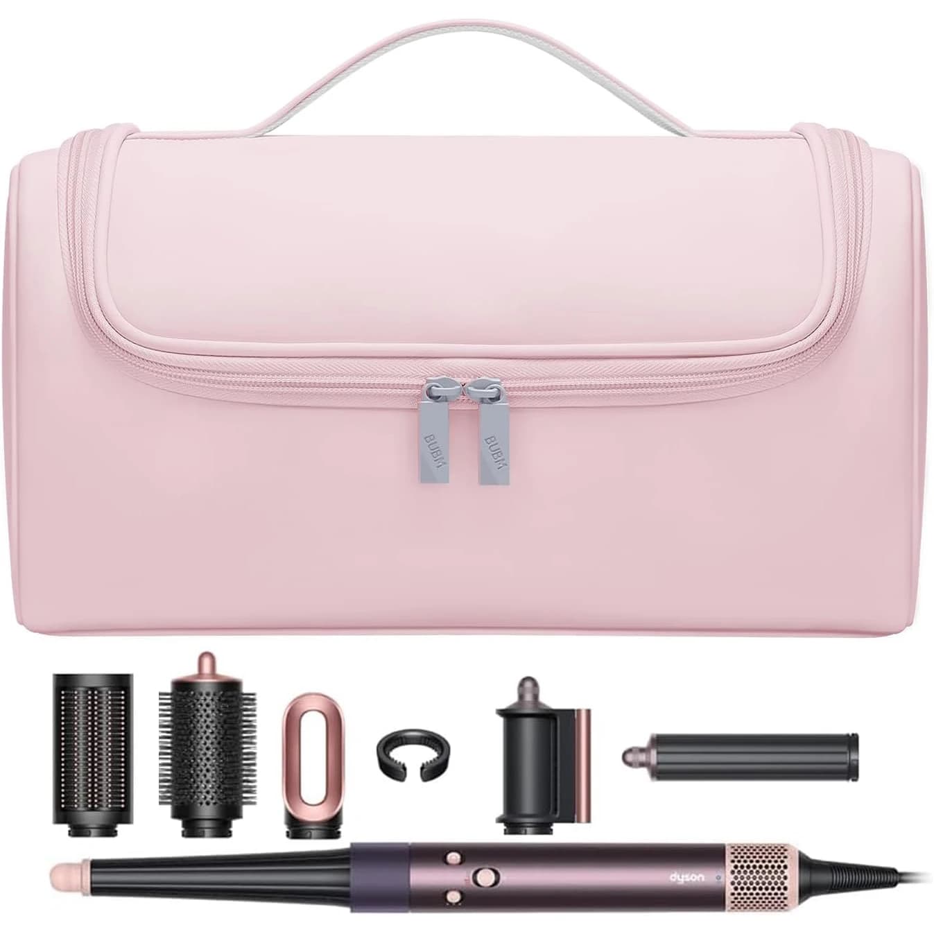 Custodia da viaggio per asciugacapelli Borsa portaoggetti portatile per asciugacapelli in pelle PU con gancio per appendere Borse organizer per asciugacapelli impermeabili