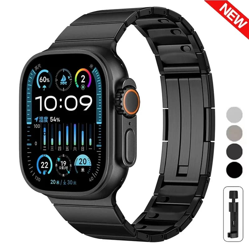 Cinturino in acciaio inossidabile per Apple Watch Ultra 2 49mm 10 46mm 9 8 7 SE 6 Cinturino uomo per iWatch 45mm 41 42 44mm Bracciale in metallo Correas