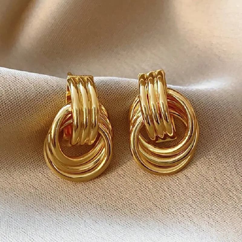 Orecchini a Cerchio Geometrici per Donne, Gioielli Minimalisti Eleganti in Stile Europeo Versatile e alla Moda