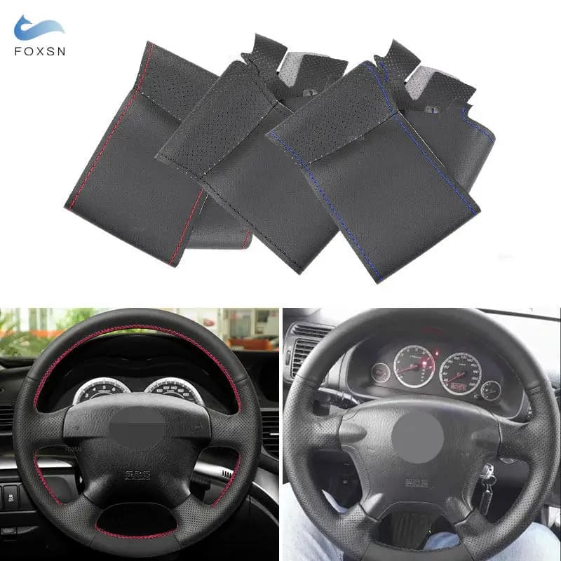 Volante dell'auto Copertura In Pelle Tessuto Trim Accessori Per Honda CR-V CRV 2002 2003 2004 2005 2006 Con Strumenti Adesivo