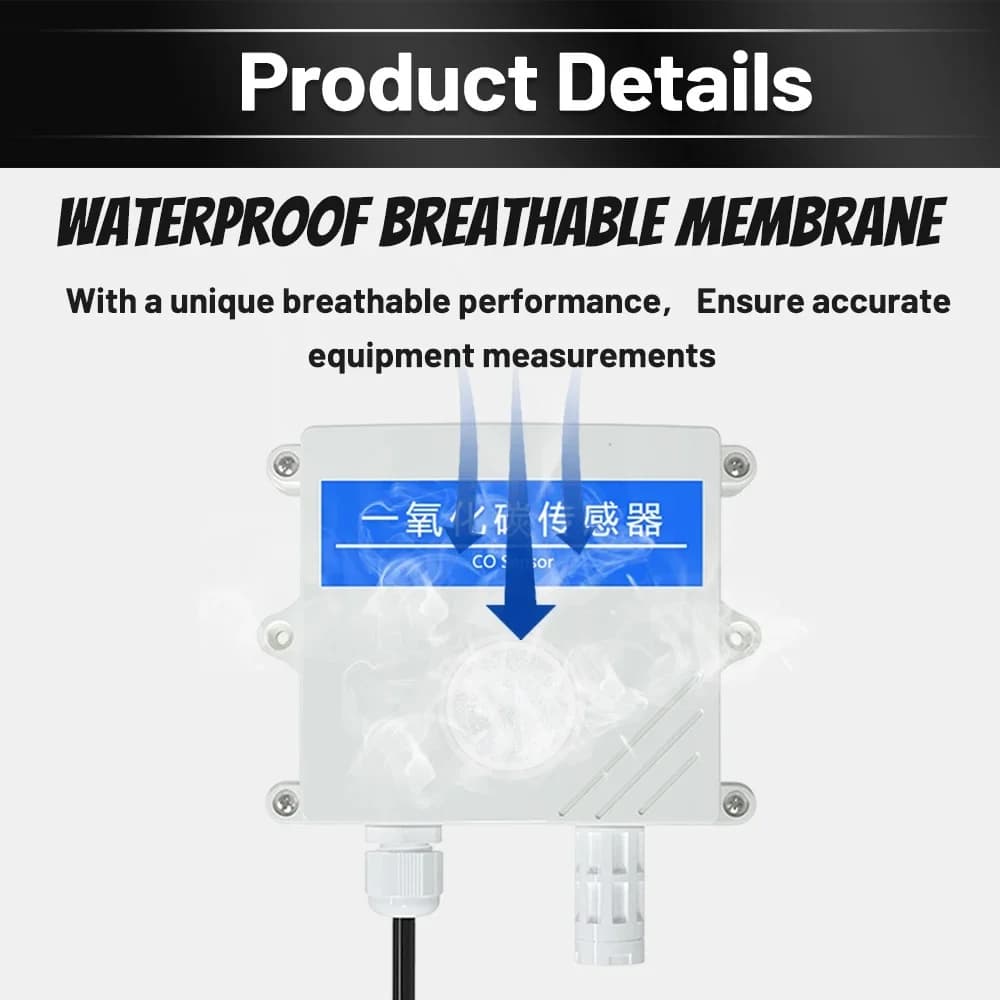 Allarme sensore CO Rilevatore di inquinamento gas fuliggine Uscita RS485 Analogico 0-5V 0-10V 4-20mA Sensore gas monossido di carbonio 0-1000ppm