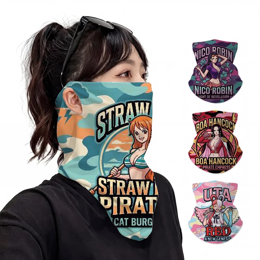 ONE PIECE LUFFY ZORO UPF50+ Ice Silk Neck Gaiter Full Face Mask Cycling Motorcycle Fishing Breathable Sun Protection Face Cover