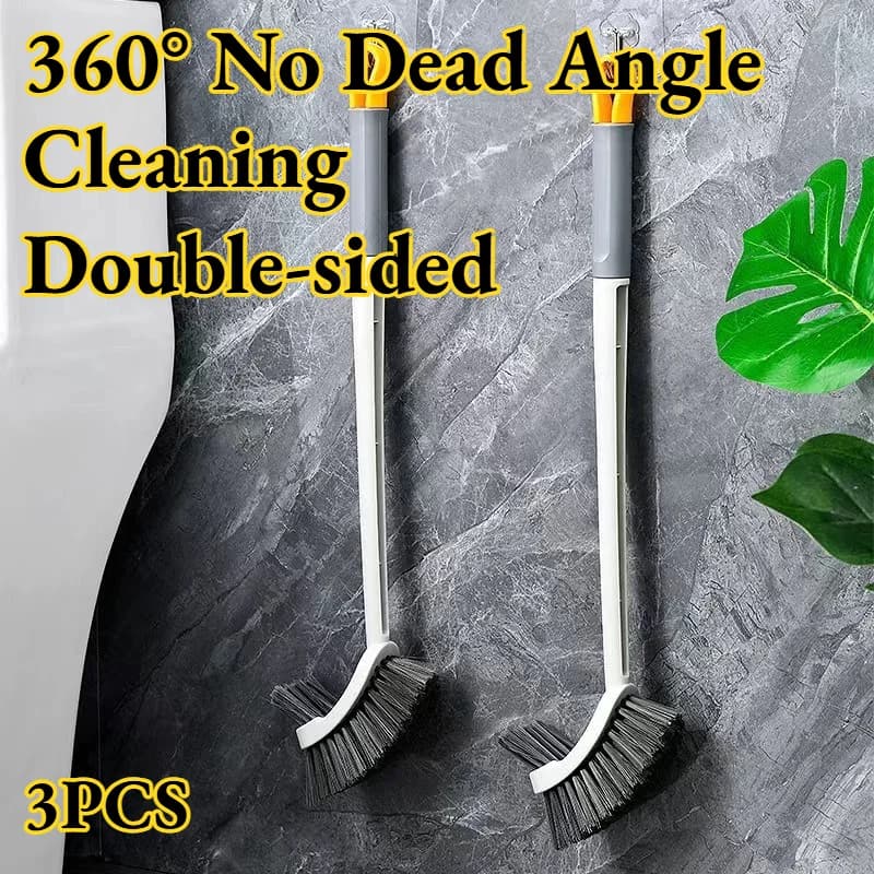 Toilet Brush Double-sided Long Handle Strong Cleaning Household No Dead Ends Convenient Wall-mounted Storage Modern Durable