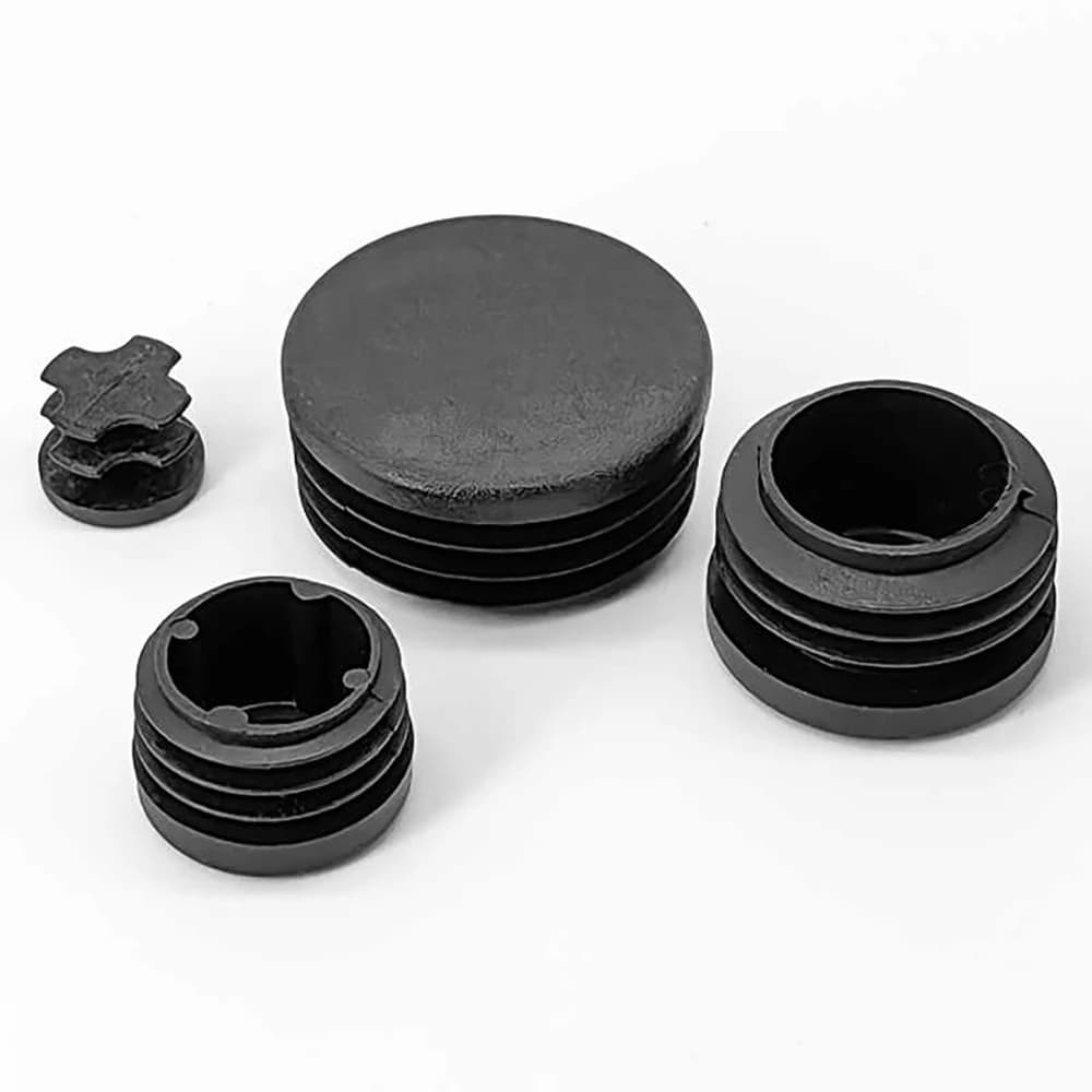 2-50 pezzi coprigambe per sedie da tavolo in plastica PE nera Dia12mm-100mm tappi per tubi rotondi coperture protettive cuscinetti per gambe ispessimento mobili